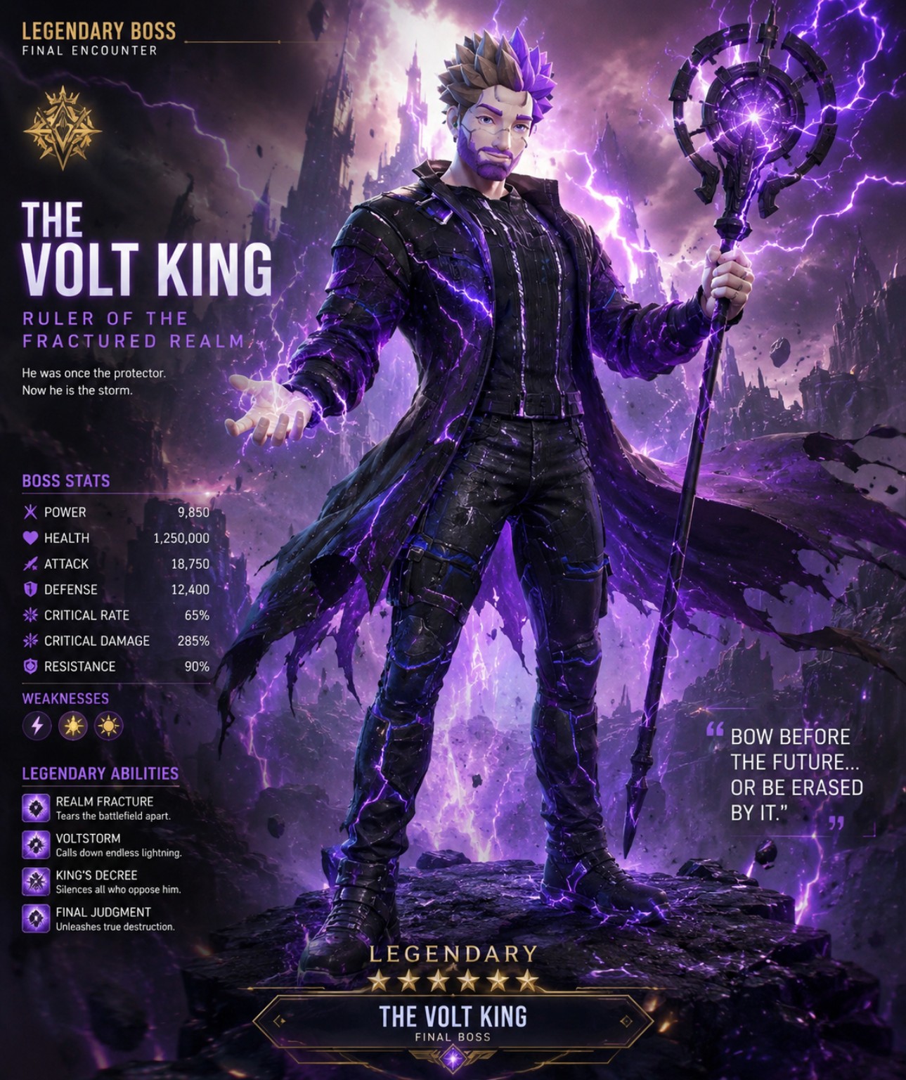 The Volt King boss card